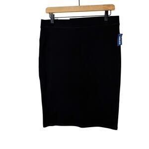 Old Navy Black Stretch Pencil Skirt Women's Large NWT Knee Length